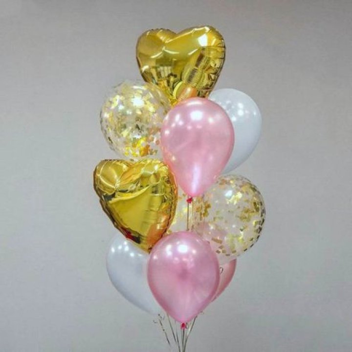 Облако шаров "Рози голд" в Кургане