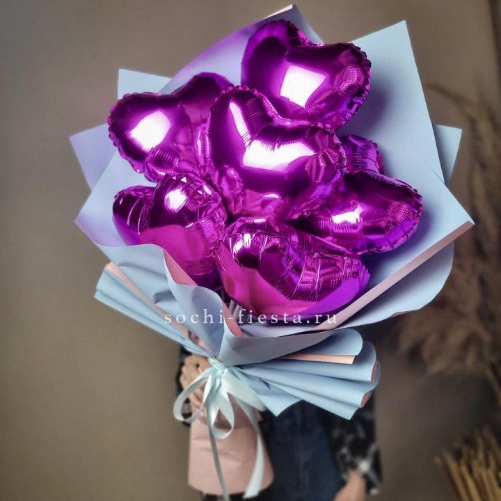 Букет из шаров сердец  в Кургане