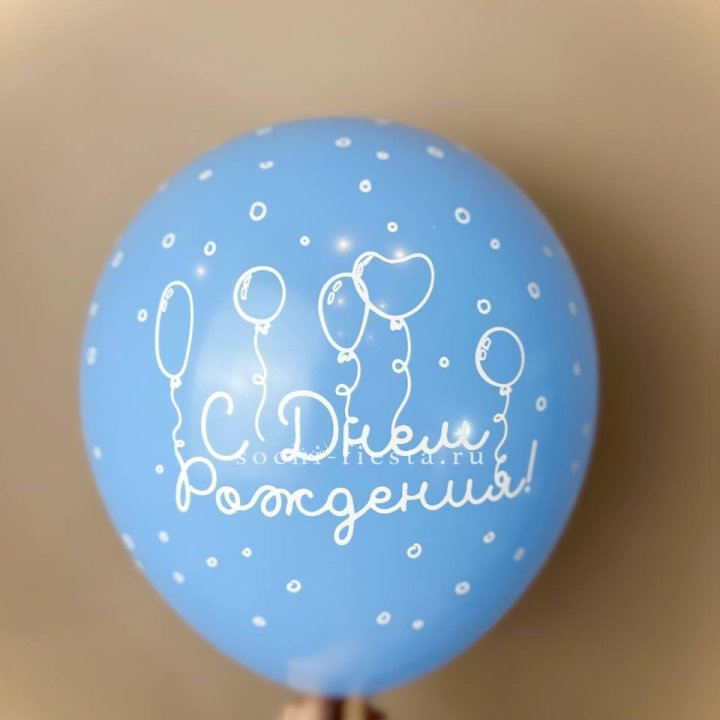 Гелиевый латексный шар С днем рождения! матовый в Кургане