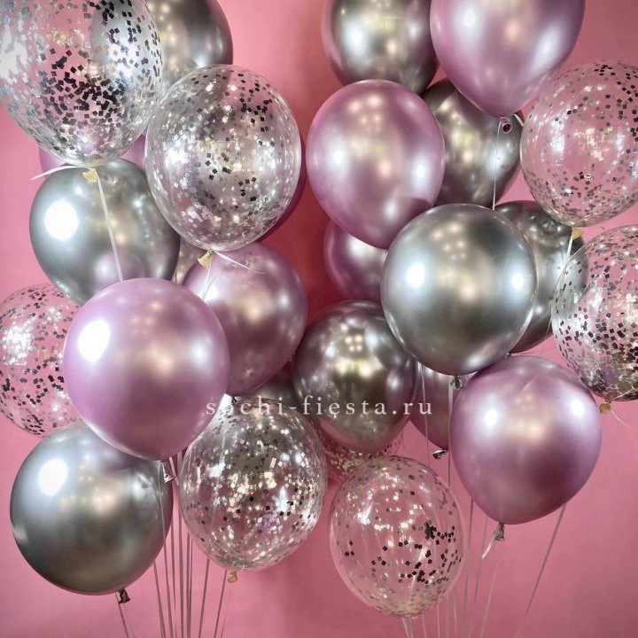 Фонтан шаров "Сильвер пинк" в Кургане