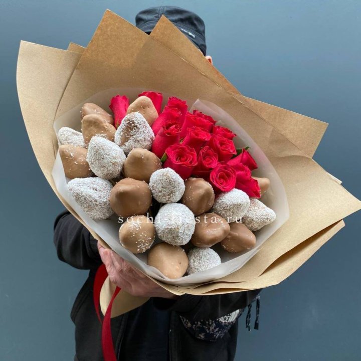 Розы и клубника в шоколаде Мерси в Кургане