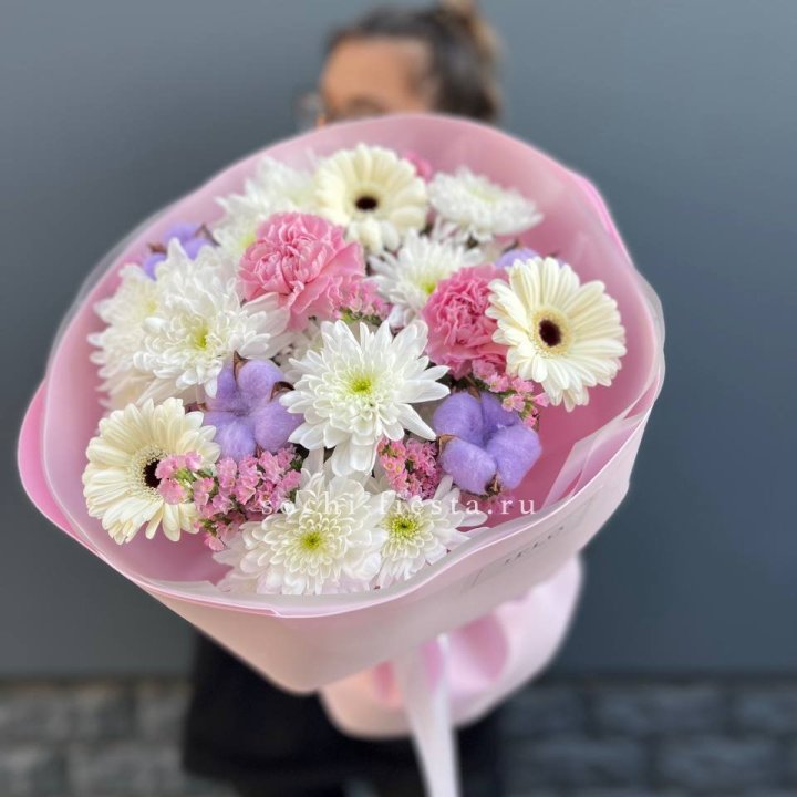 Букет цветов "Пинк спринг" в Кургане