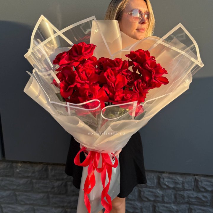  Букет  высоких роз 15 шт в Кургане
