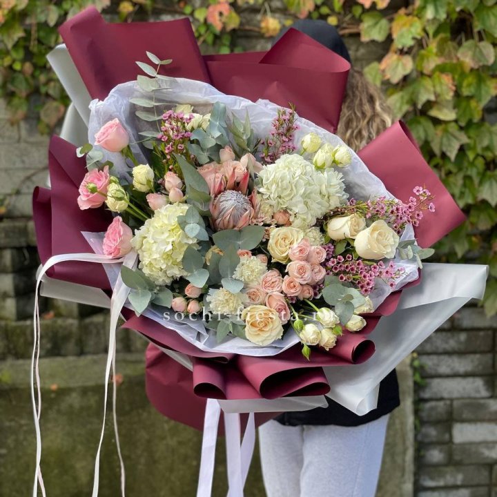 Авторский букет с протеей №1 в Кургане