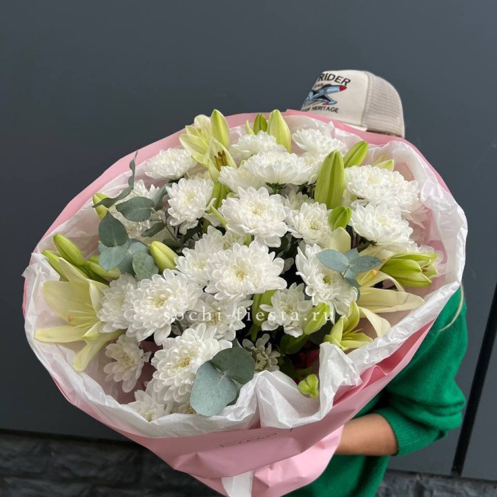  Букет  хризантемы и лилии в Кургане