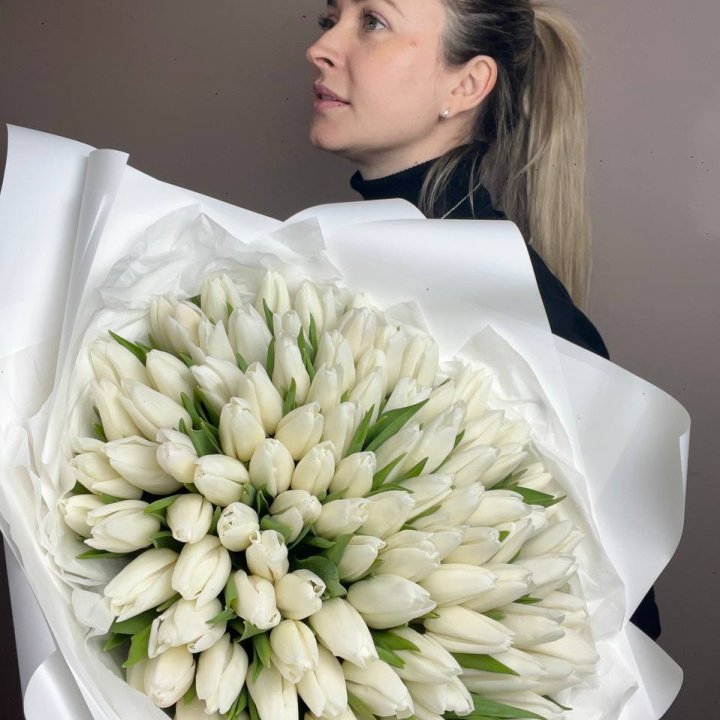 101 белый тюльпан №2 в Кургане