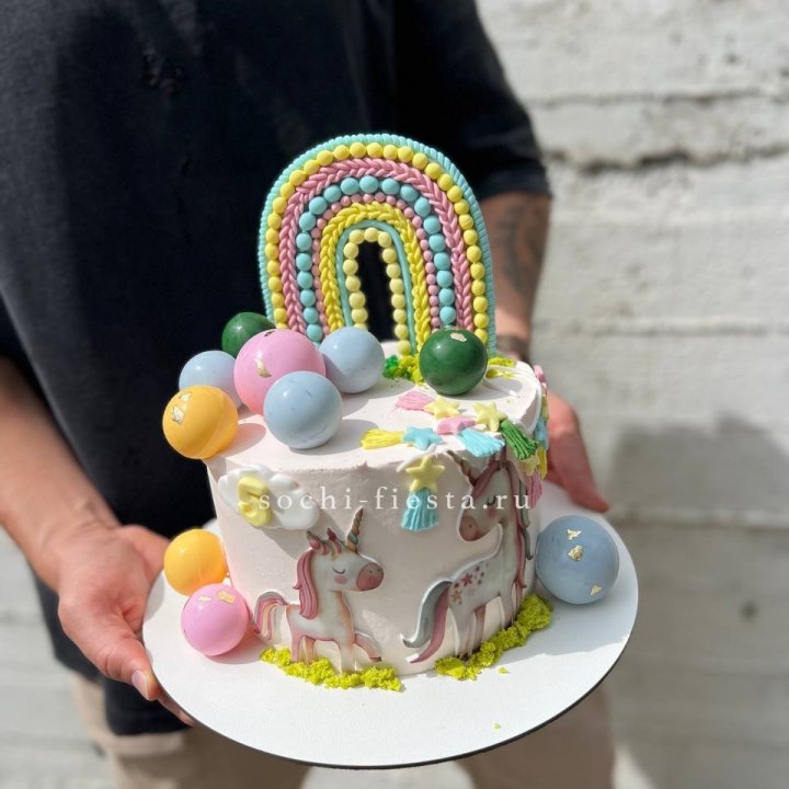 Торт "Радуга с единорогом" в Кургане