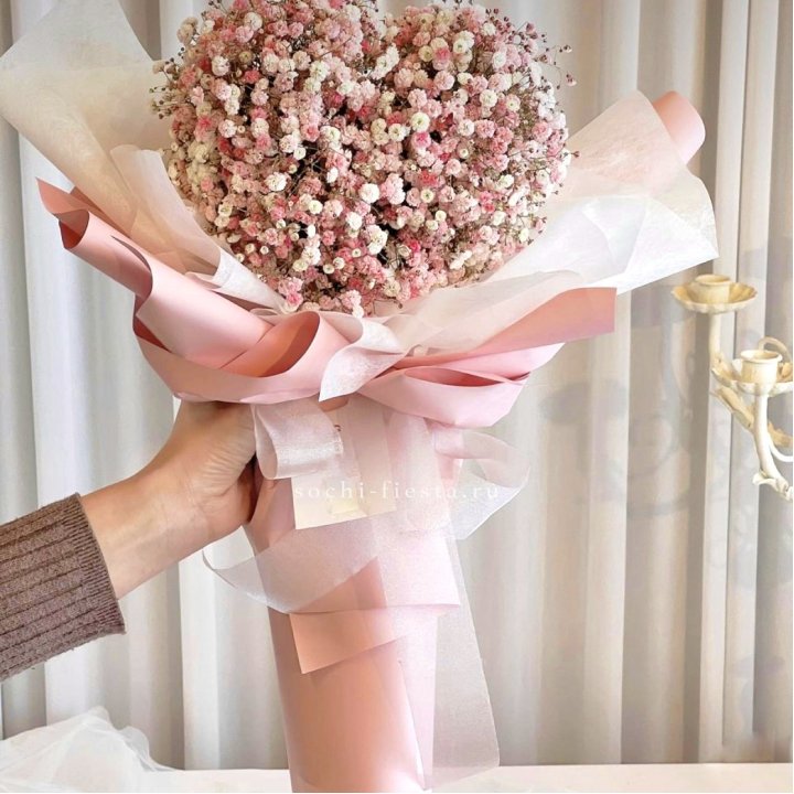 Сердце из гипсофилы  в Кургане