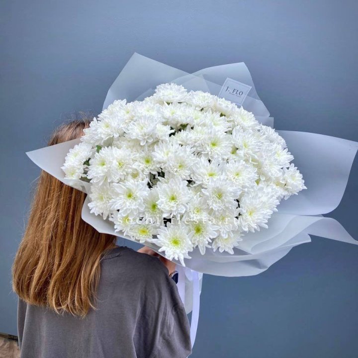 Букет хризантем "Белая снежинка" в Кургане