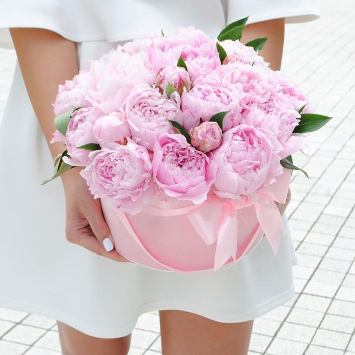 Пионы в шляпной коробке в Кургане