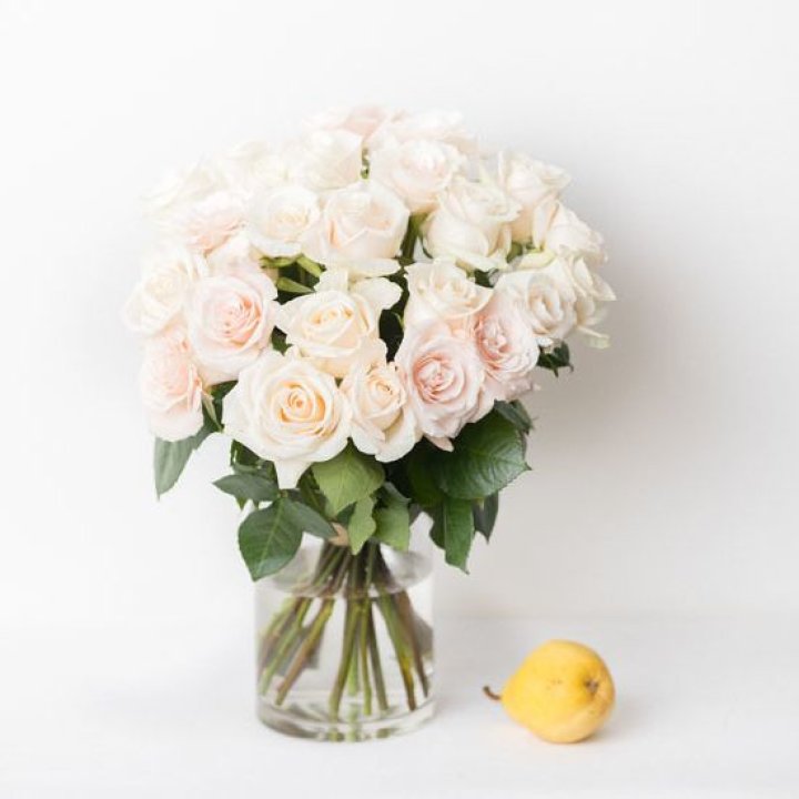 25 кремовых роз в Кургане