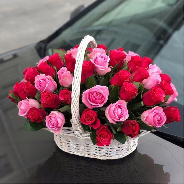 Корзина с розами  в Кургане