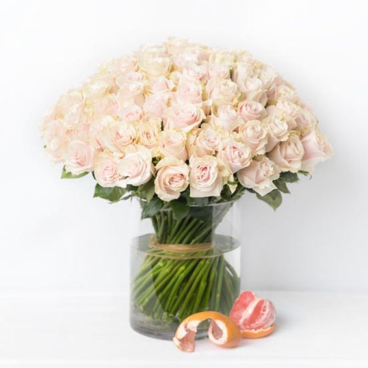 101 кремовая роза в Кургане