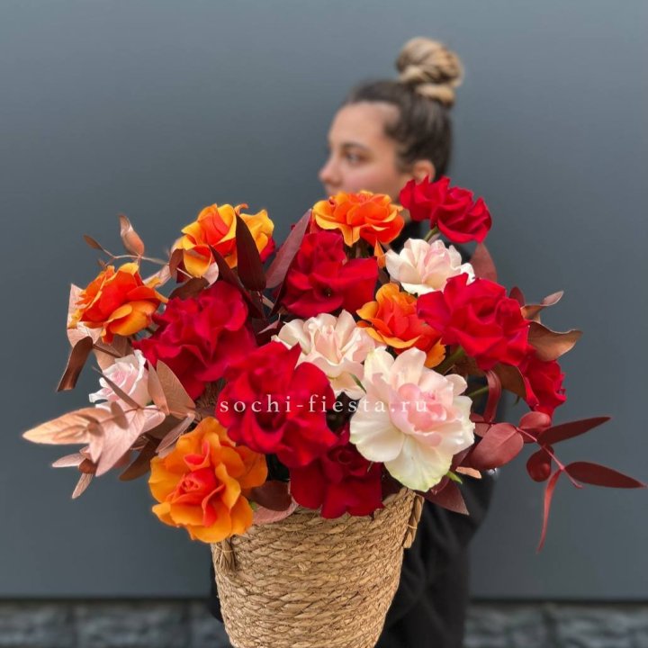 Авторский бокс "Роксана" в джутовом кашпо в Кургане