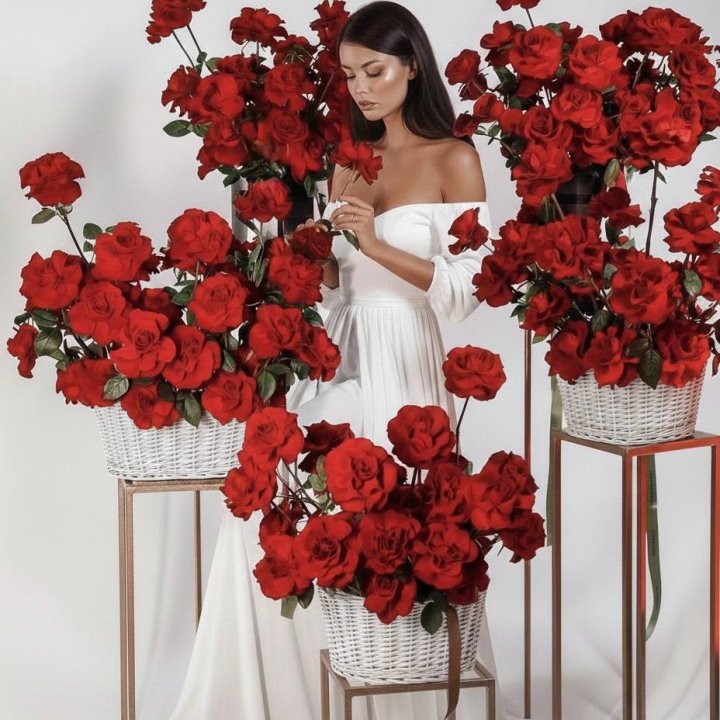 Сет из красных французских роз в Кургане