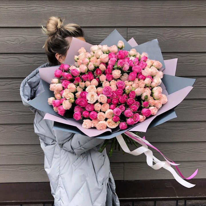55 роз микс кустовых в Кургане