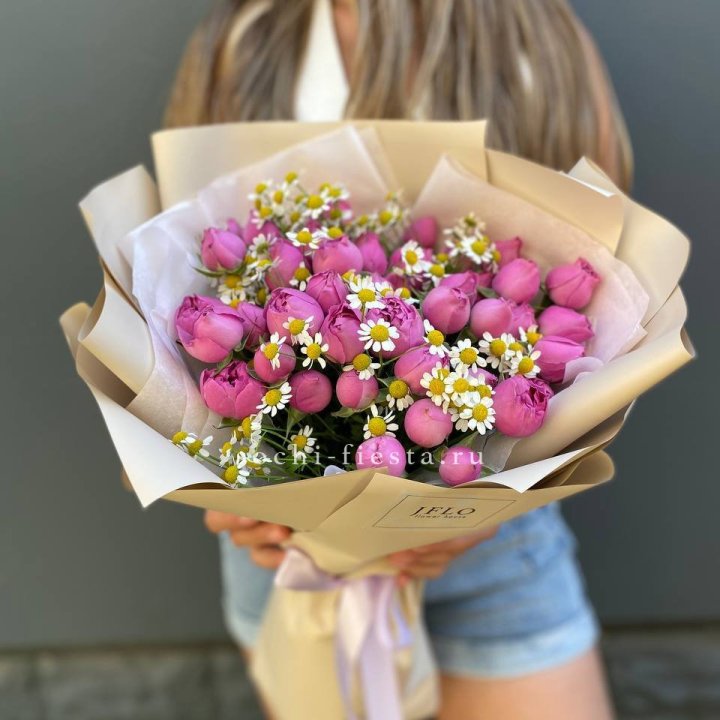 Дуобукет мисти с ромашками  в Кургане