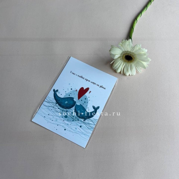 Открытка к букету "У нас с тобой одно море на двоих" в Кургане