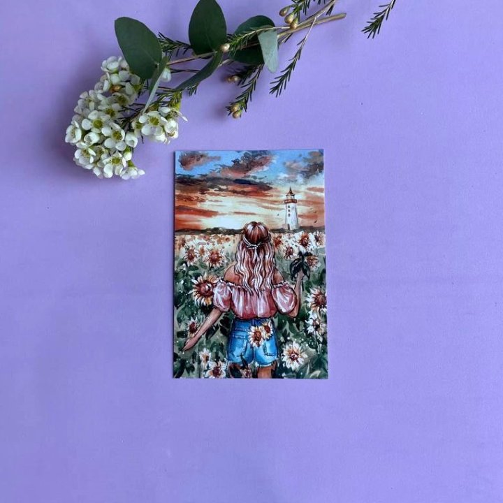 Открытка к букету "Подсолнух" в Кургане