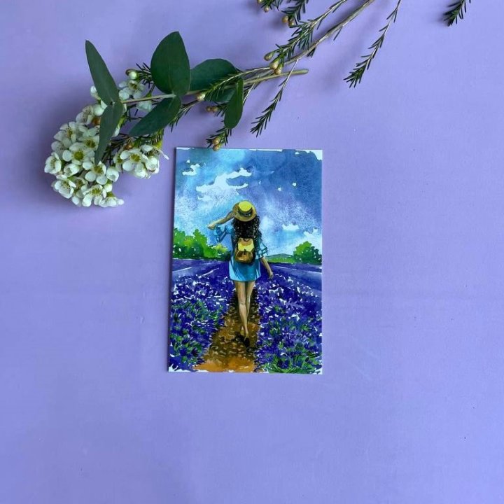 Открытка к букету "Цветочная дорога" в Кургане