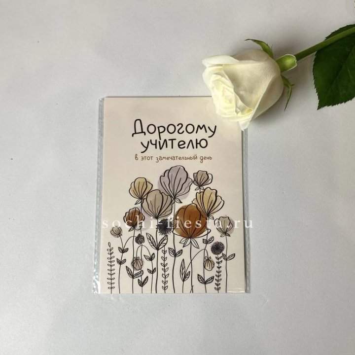 Открытка к букету "Дорогому учителю" в Кургане