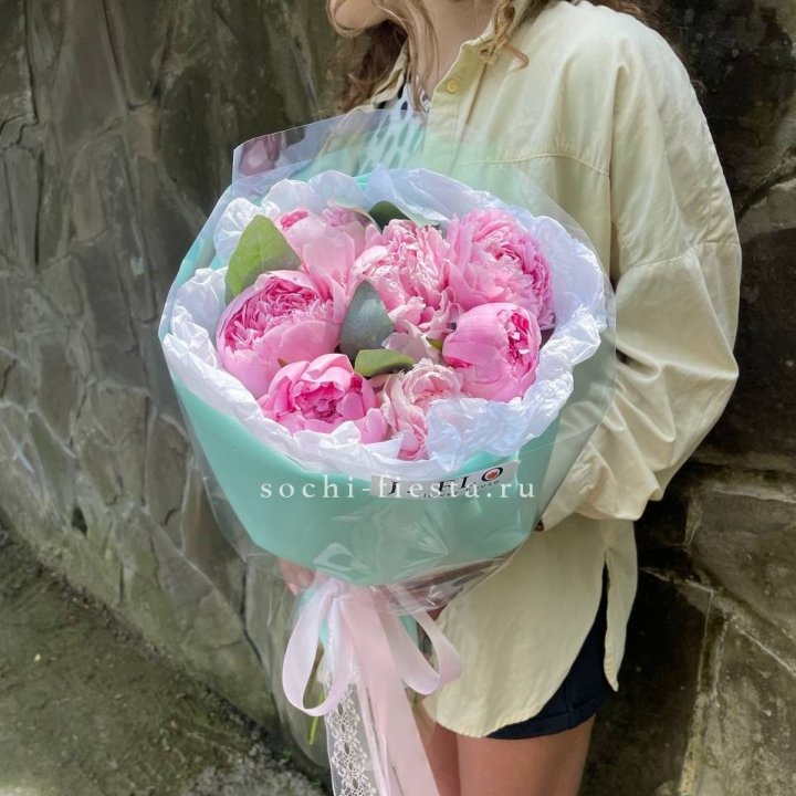 7 зефирных пионов в фоамиране в Кургане