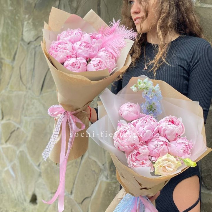 7 зефирных пионов  в Кургане