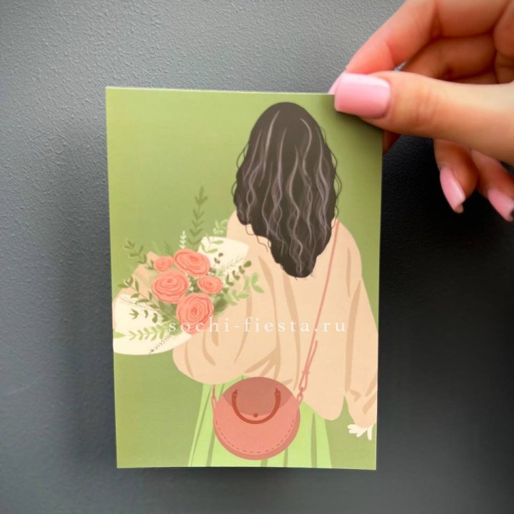 Открытка к букету "Потрясающая девушка" в Кургане