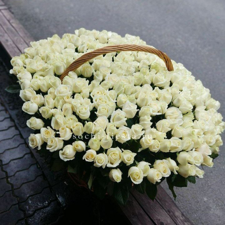 303 розы в корзине в Кургане