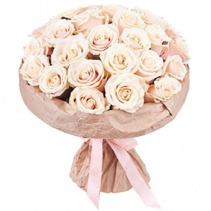 25 кремовых роз "Craft" в Кургане