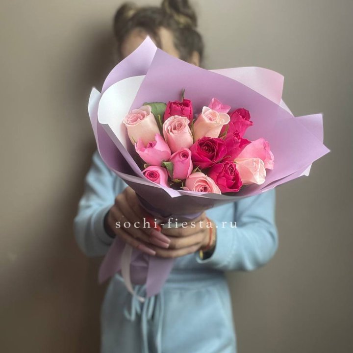 Букет из 15 роз Микс (Кения) в Кургане
