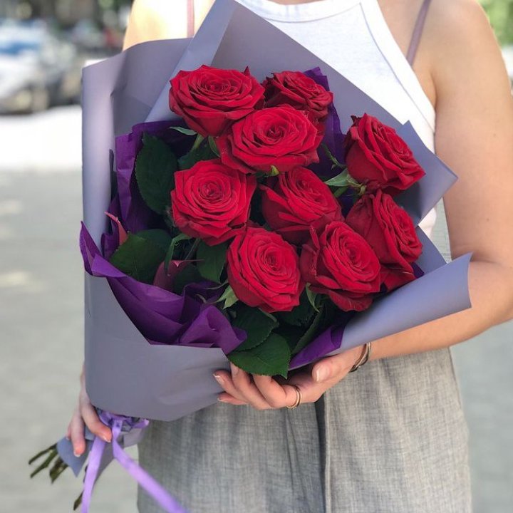 9  красных роз №1 в Кургане