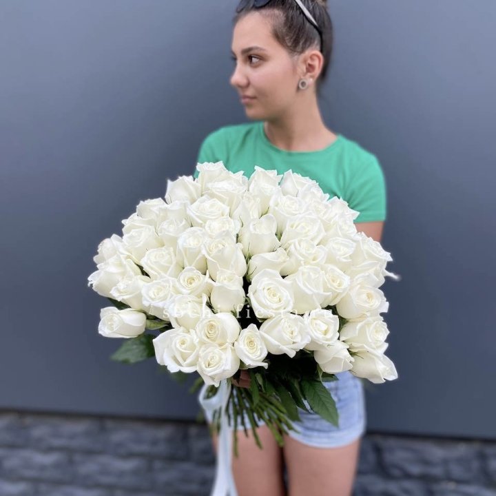 51 белая роза в Кургане