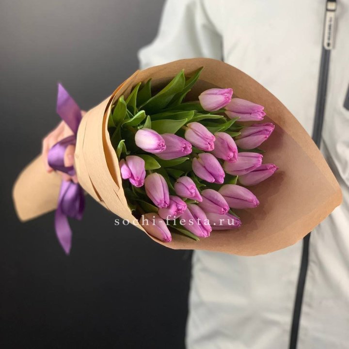 19 розовых  тюльпанов в Кургане