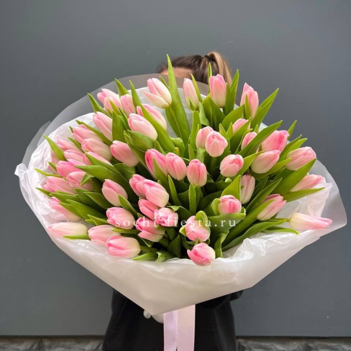 Букет тюльпанов нежно-розовых в Кургане