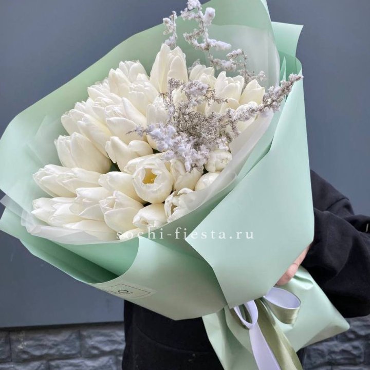 Букет белых тюльпанов "Бьянко" в Кургане