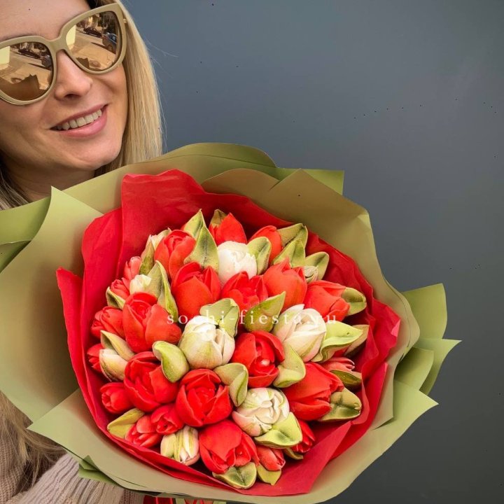 Зефирный букет из тюльпанов в Кургане